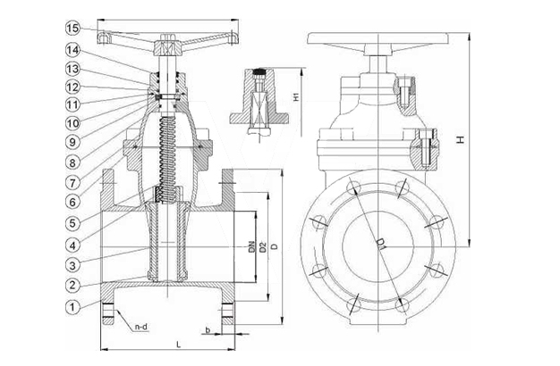 SABS 664 PN10/PN16 Non-Rising Stem Resilient Seated Gate Val